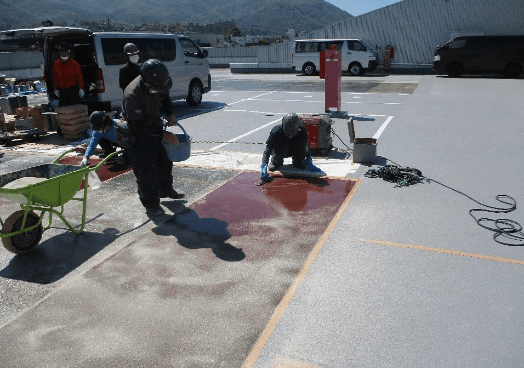 レジンモルタル施工・珪砂散布