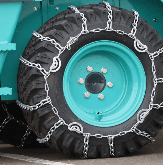 耐摩耗性◎（チェーンスパイクタイヤ・フォークリフト対応）